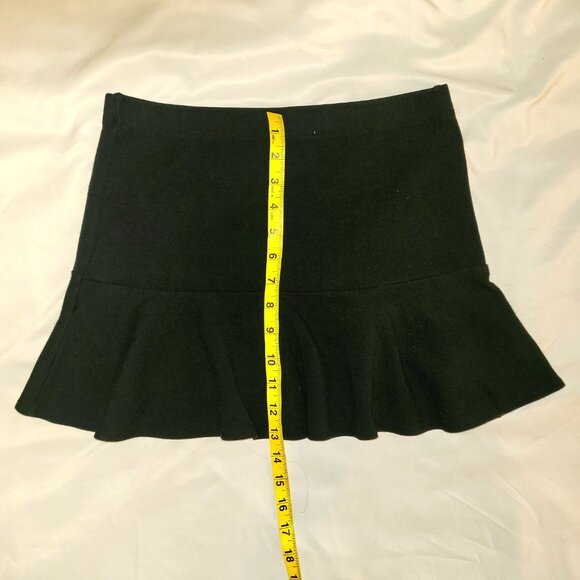 Zara | Black Stretch Flip Mini Skater Skirt Elastic Waist - Picture 4 of 5